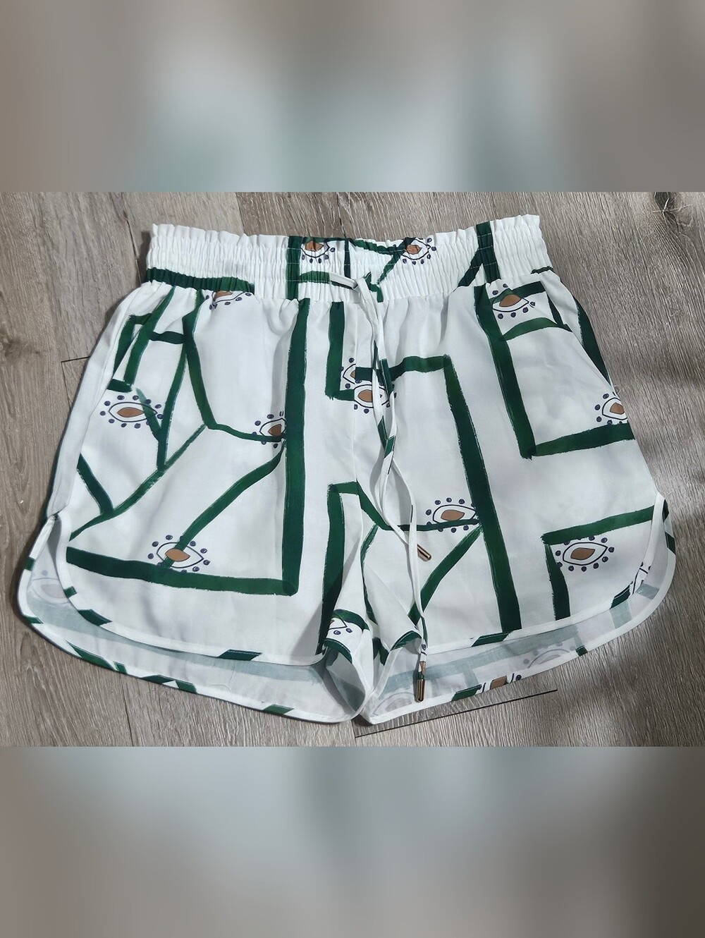 Commense Women’s Shorts Evil Eye Pattern Size L